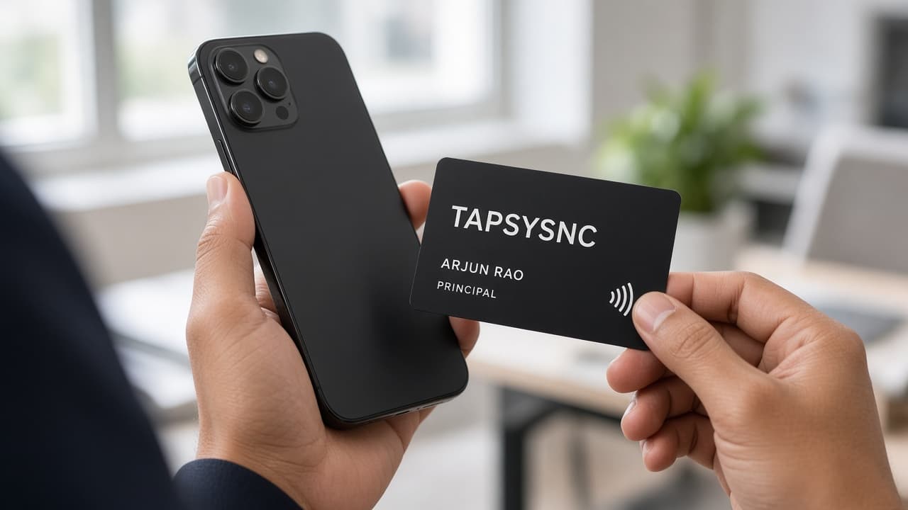 Tapping a TAPSYNC Premium card to an iPhone