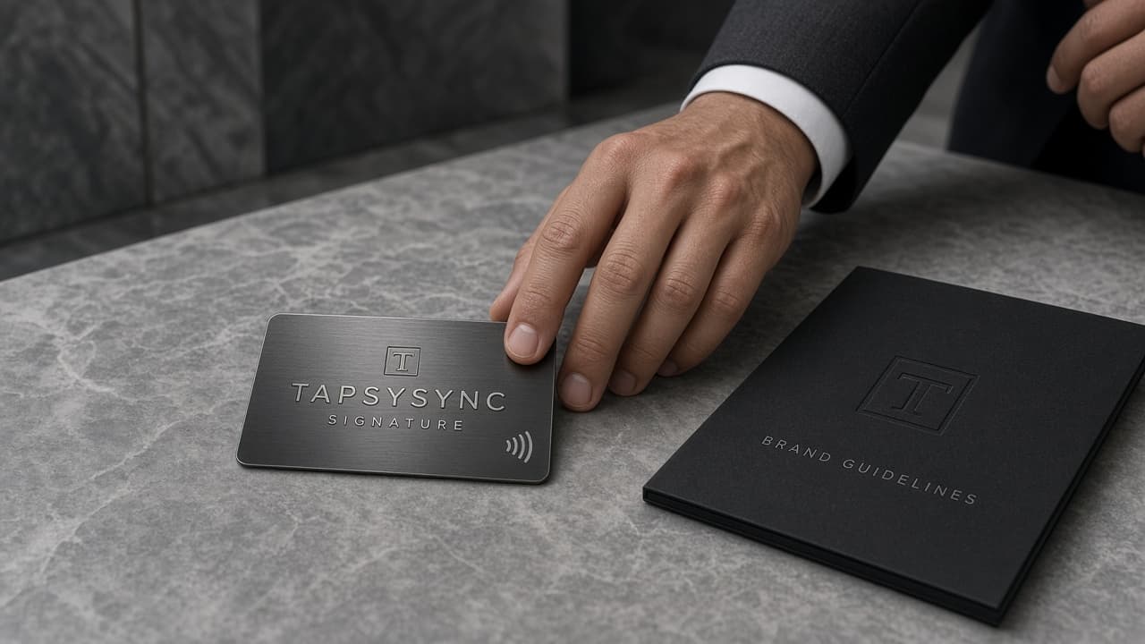 Setting the TAPSYNC Signature brand direction on a stone desk