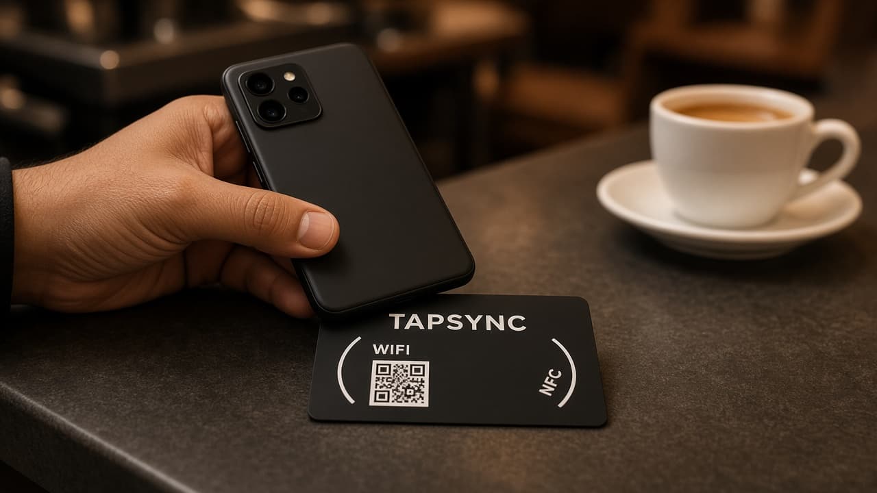 A guest connecting with a TAPSYNC Smart Wi-Fi card