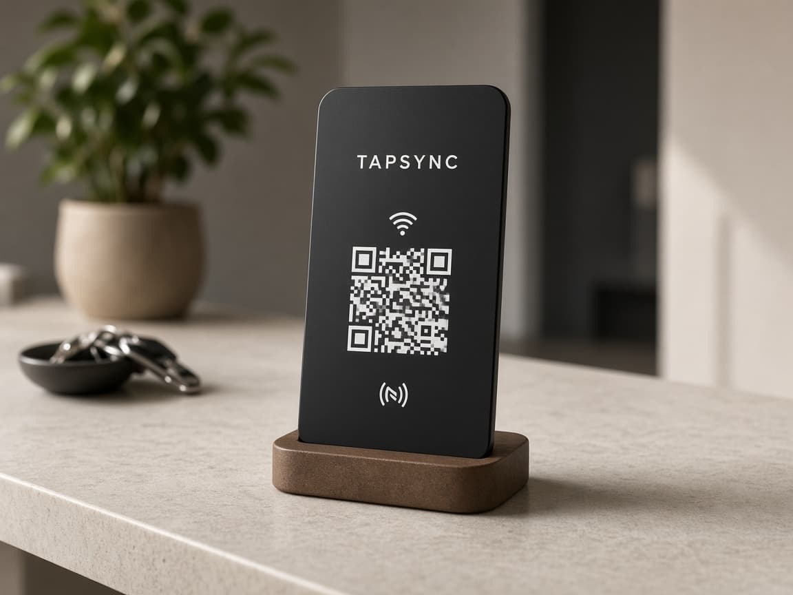 TAPSYNC Smart Wi-Fi stand on an entry table